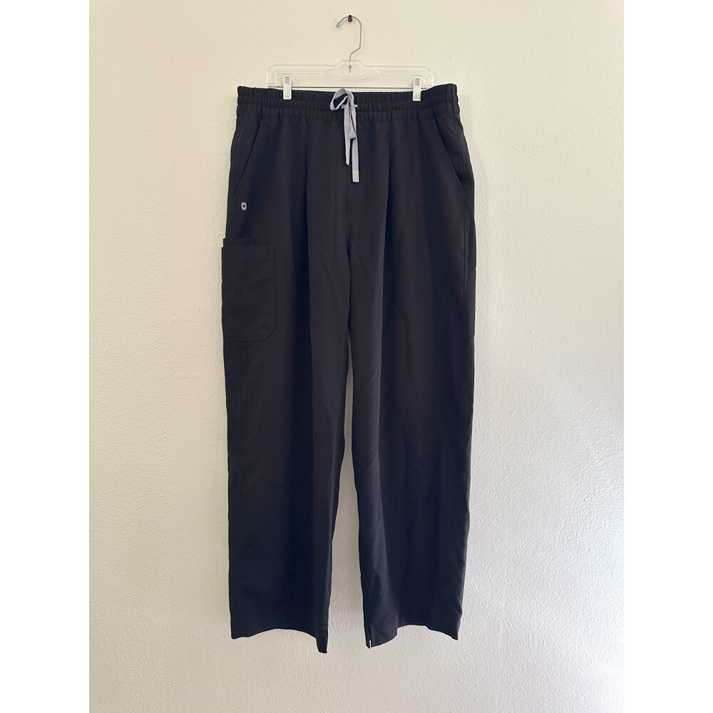 FIGS HW Wide Leg Scrub Pants Bottom Black Medical Women's XXL Tall 2X T